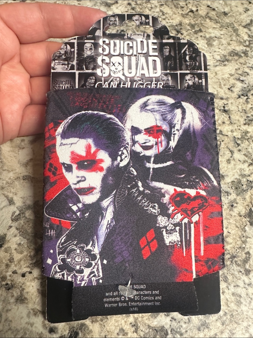 Suicide Squad Can Hugger Drink Sleeve - Red Purple Black